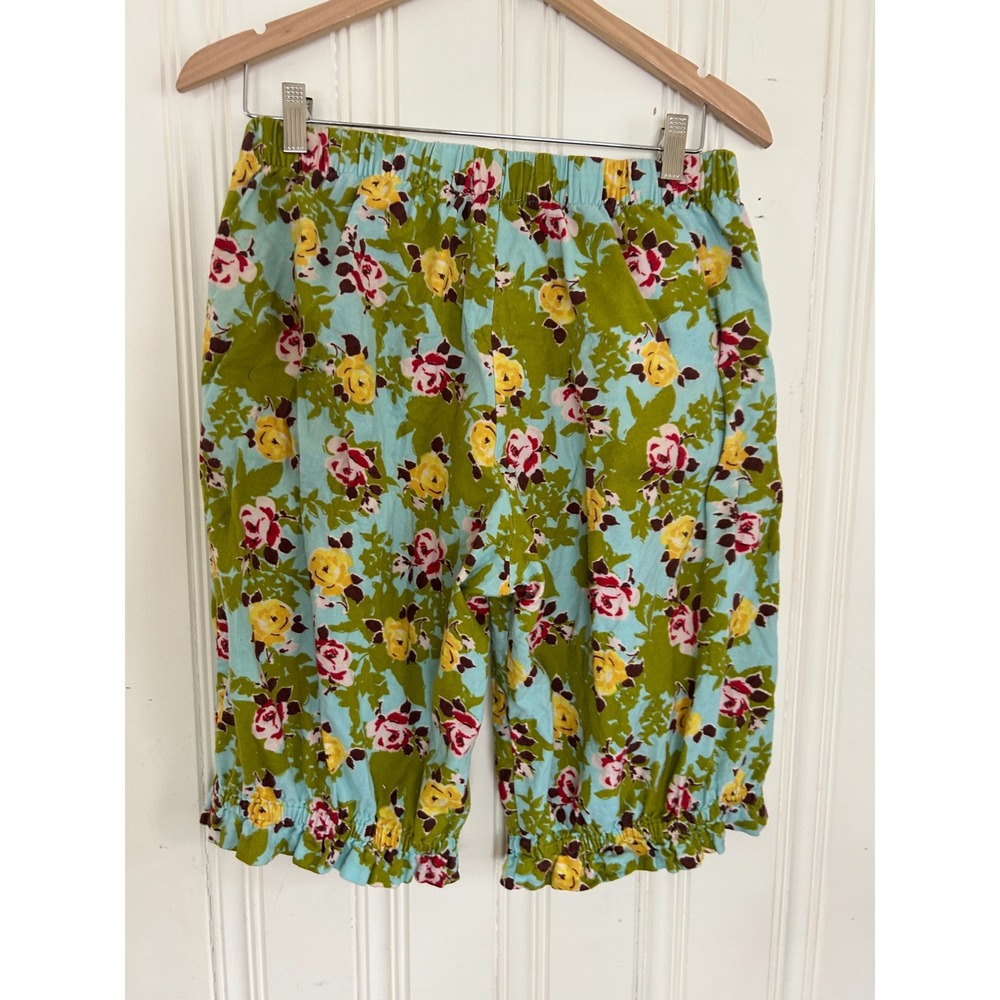 VTG Knotty Woodpecker Bloomer Shabby Chic Cottage Floral Ruffle Pajama Shorts M - Picture 4 of 8